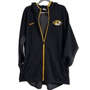 Nike Dri Fit Mizzou Tigers Zip Up Black and Yellow Hooded Jacket, Men’s XXL